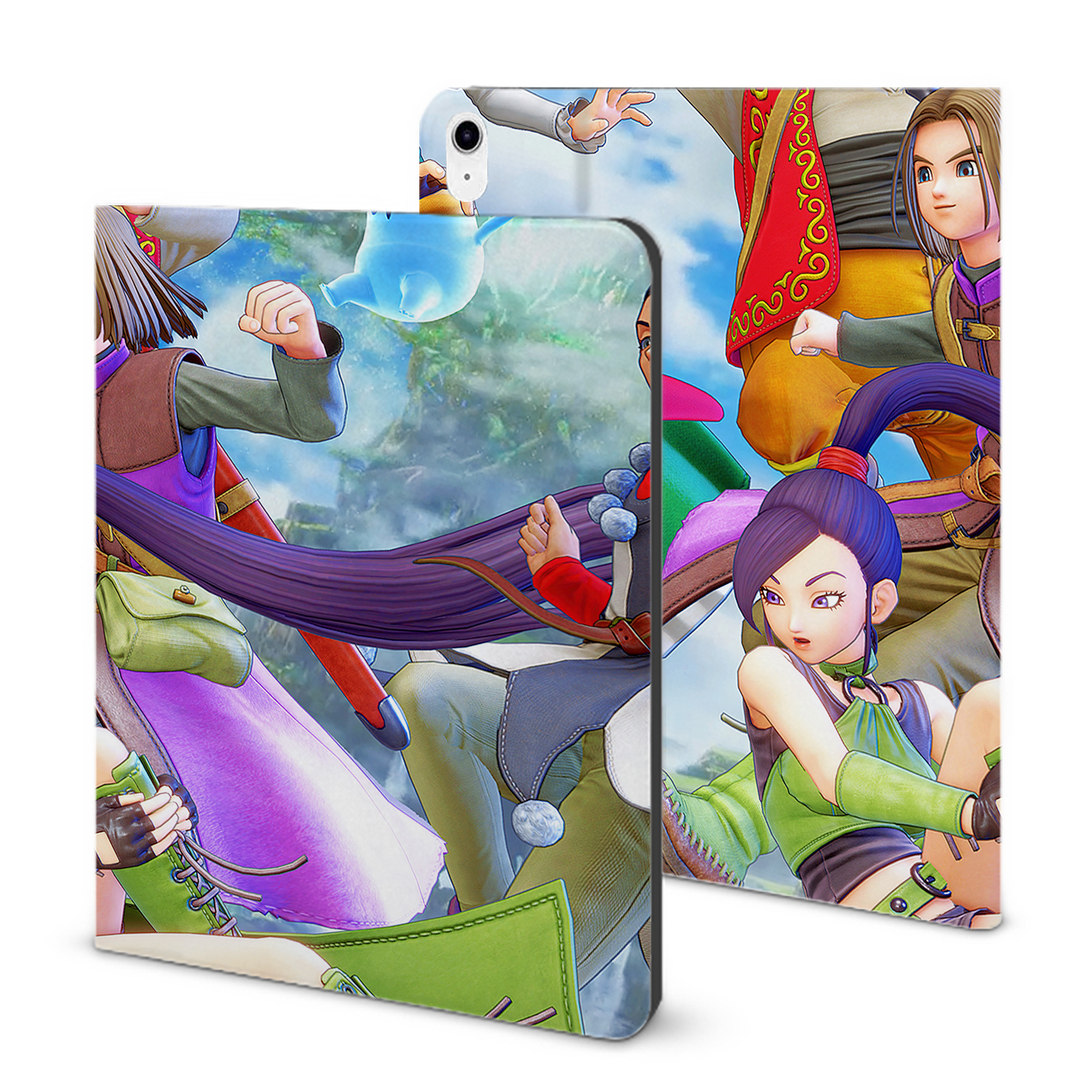 （画像用） ドラゴンクエスト Doragon Kuesuto Dragon Quest IPad ケース ブック型 PUレザー TPU 耐衝撃 軽量 薄型 ペン収納なし 全面保護 IPad 各モデル対応